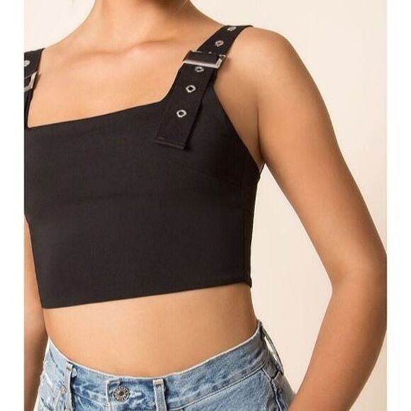 Tiger Mist Kailey Crop Top White Small Silver Accents NWT Nordstrom - Picture 9 of 9